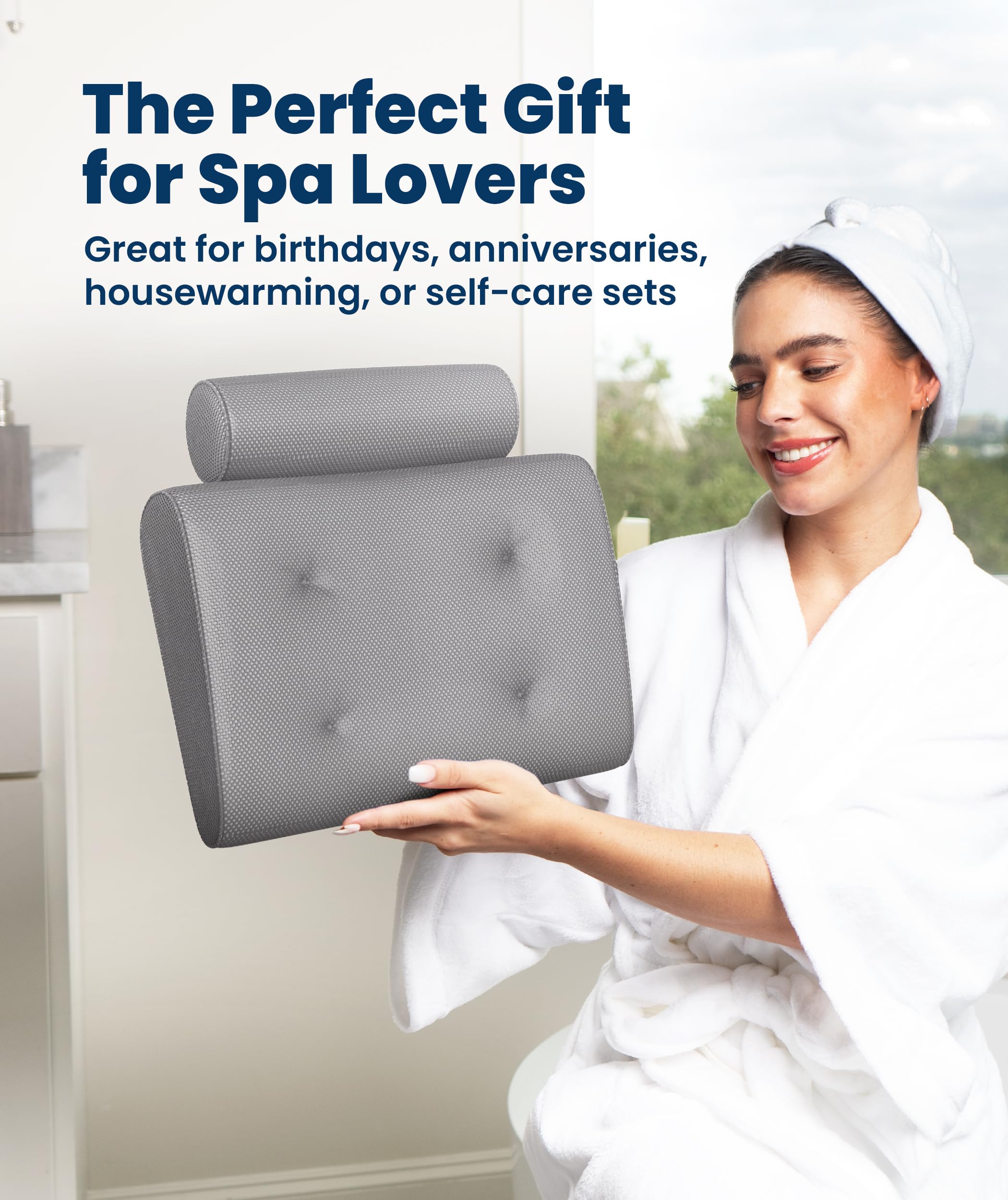 Everlasting Comfort universal fit works with standard, freestanding, and curved tubs