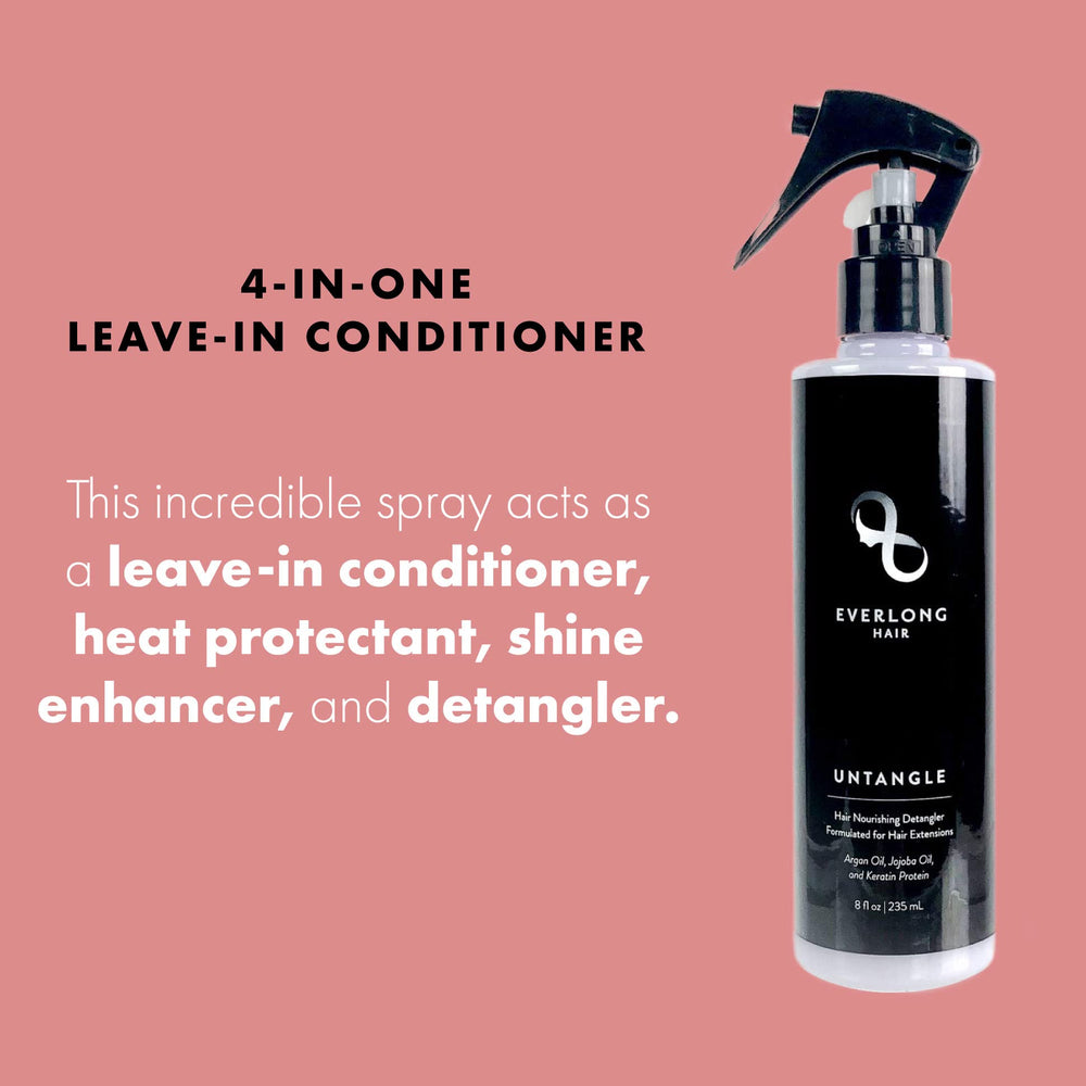 Everlong argan oil nourishes and smooths extension or wig fibers.