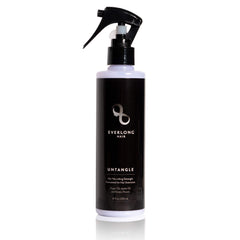 Everlong Untangle leave-in spray bottle eases detangling on extensions.