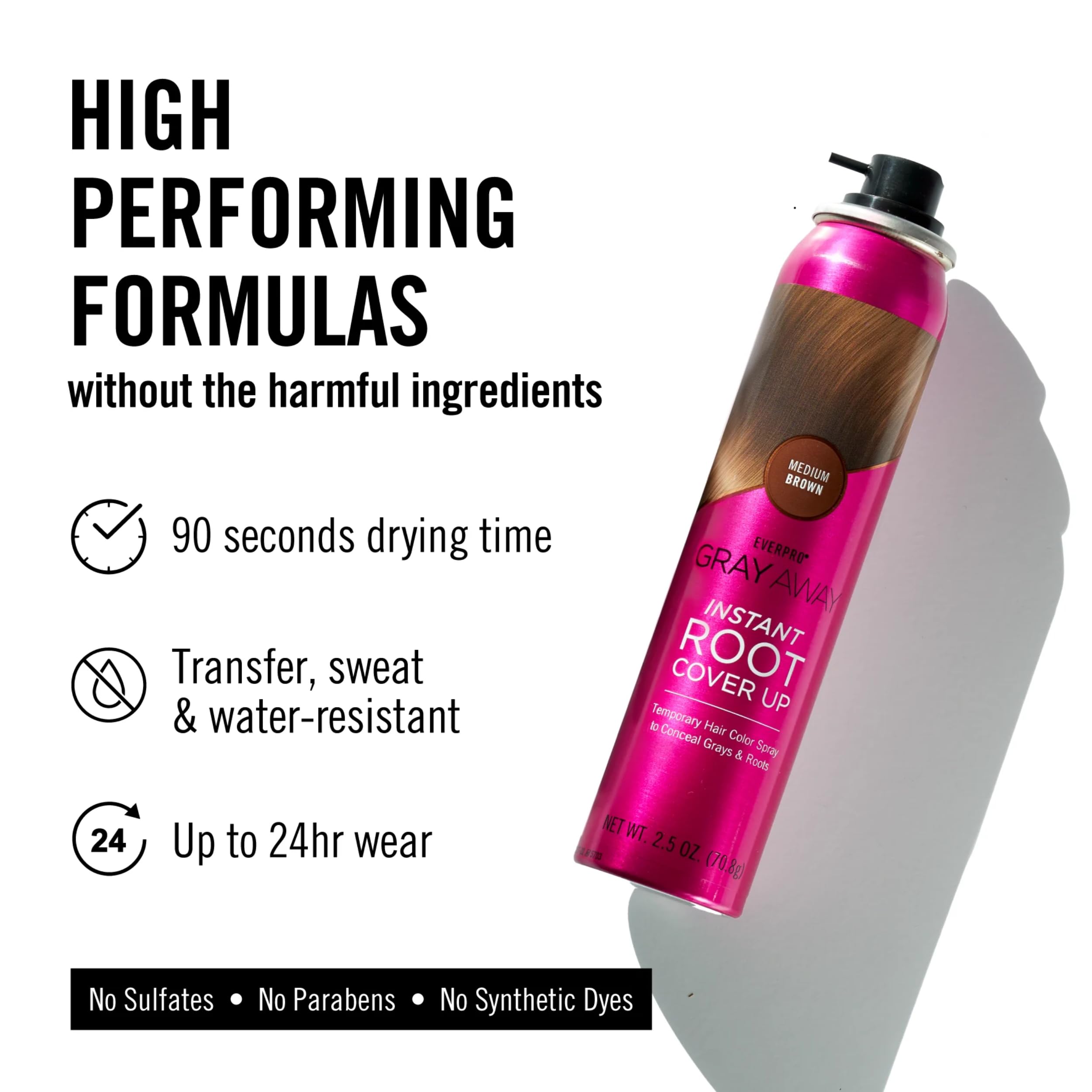 Everpro Gray Away fast-dry formula for quick touch-ups.