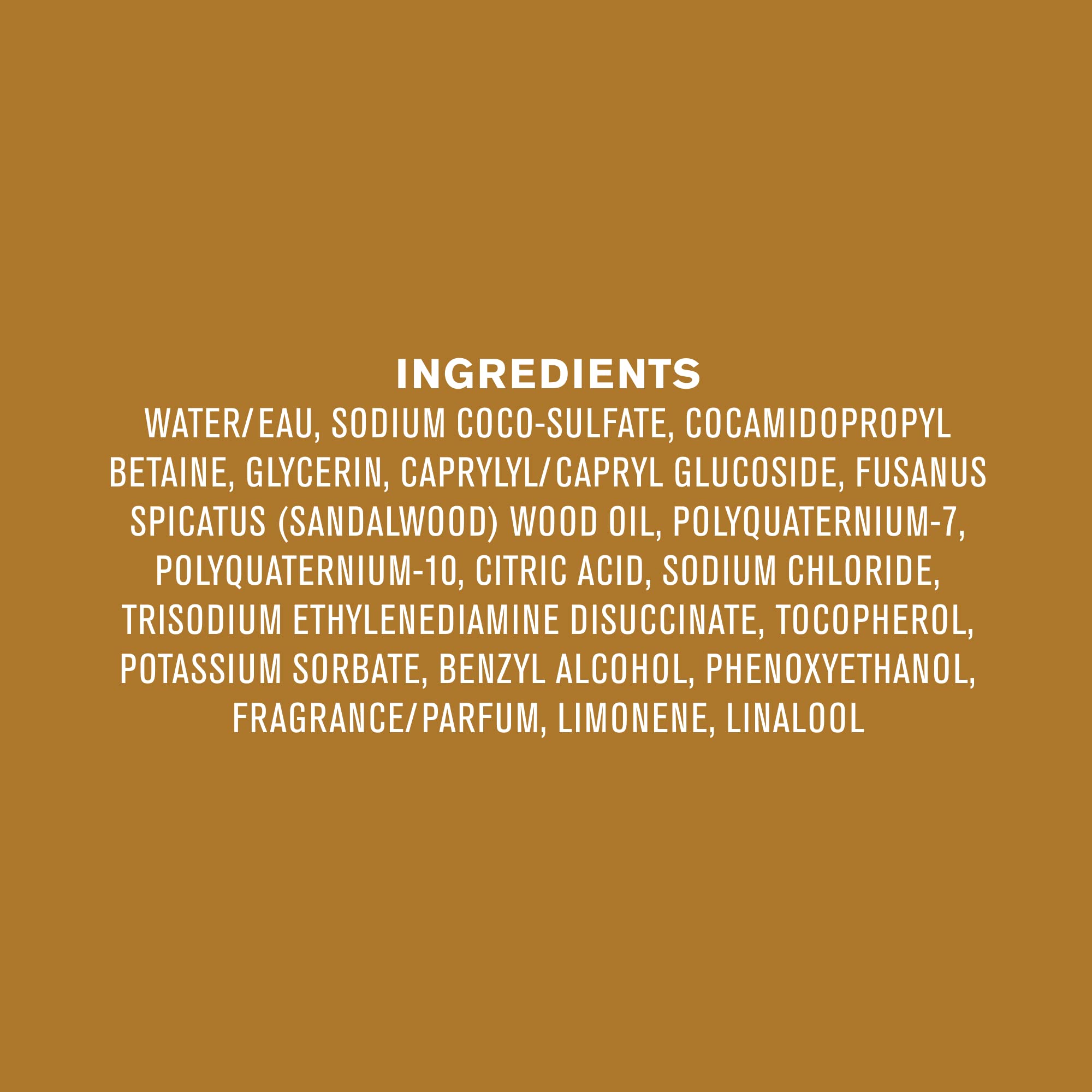 Amber and Sandalwood scent notes on Every Man Jack packaging.