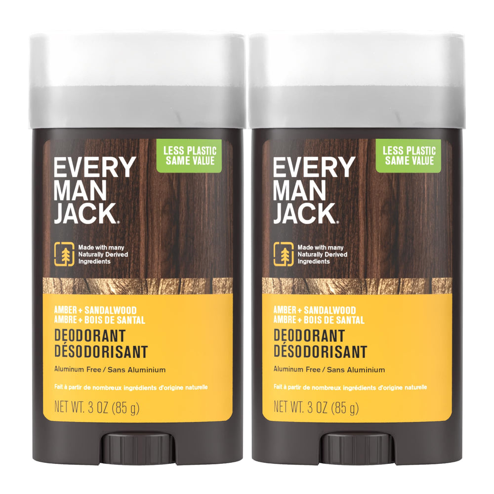 Every Man Jack Amber + Sandalwood, pack de 2 unidades para mayor conveniencia.