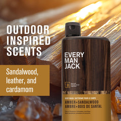 Every Man Jack Amber+Sandalwood scent-closeup captures sandalwood and amber with vetiver notes