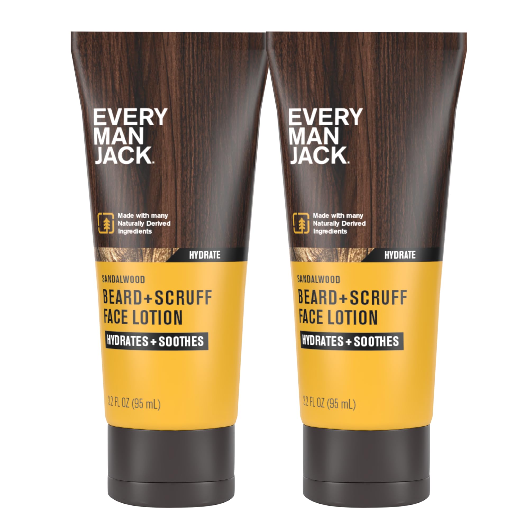 Every Man Jack Beard + Face Recovery Lotion bottle pours to hydrate beard.