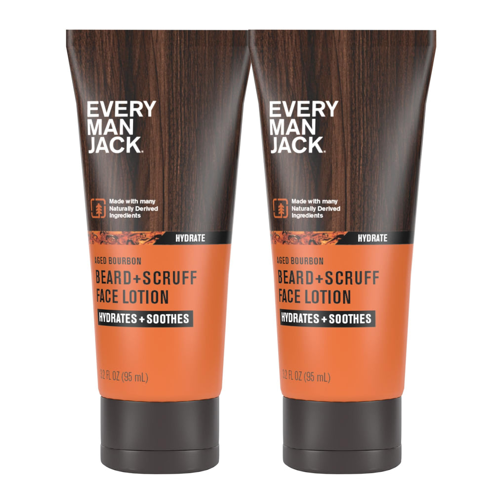 Every Man Jack beard and face recovery lotion bottle ready for daily hydration.