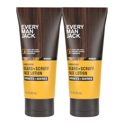 Every Man Jack Beard + Face Recovery Lotion bottle pours to hydrate beard.