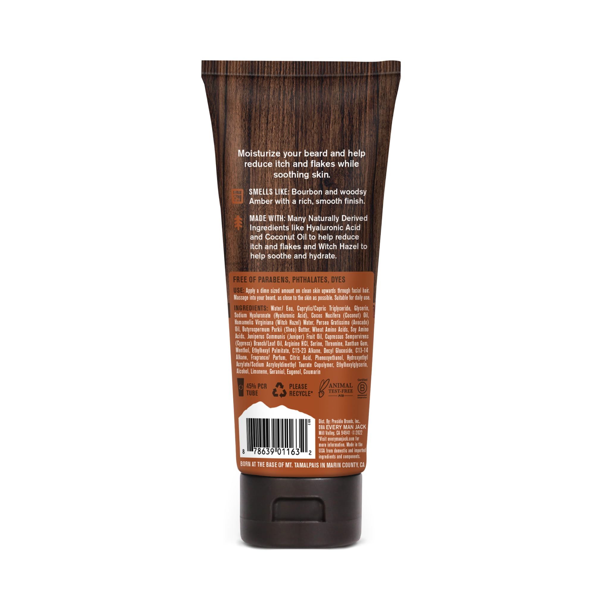 Product shot alongside grooming tools to imply daily routine.