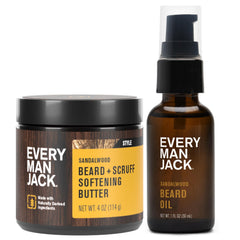 Every Man Jack beard oil sandalwood bottle for smooth hydrated beard