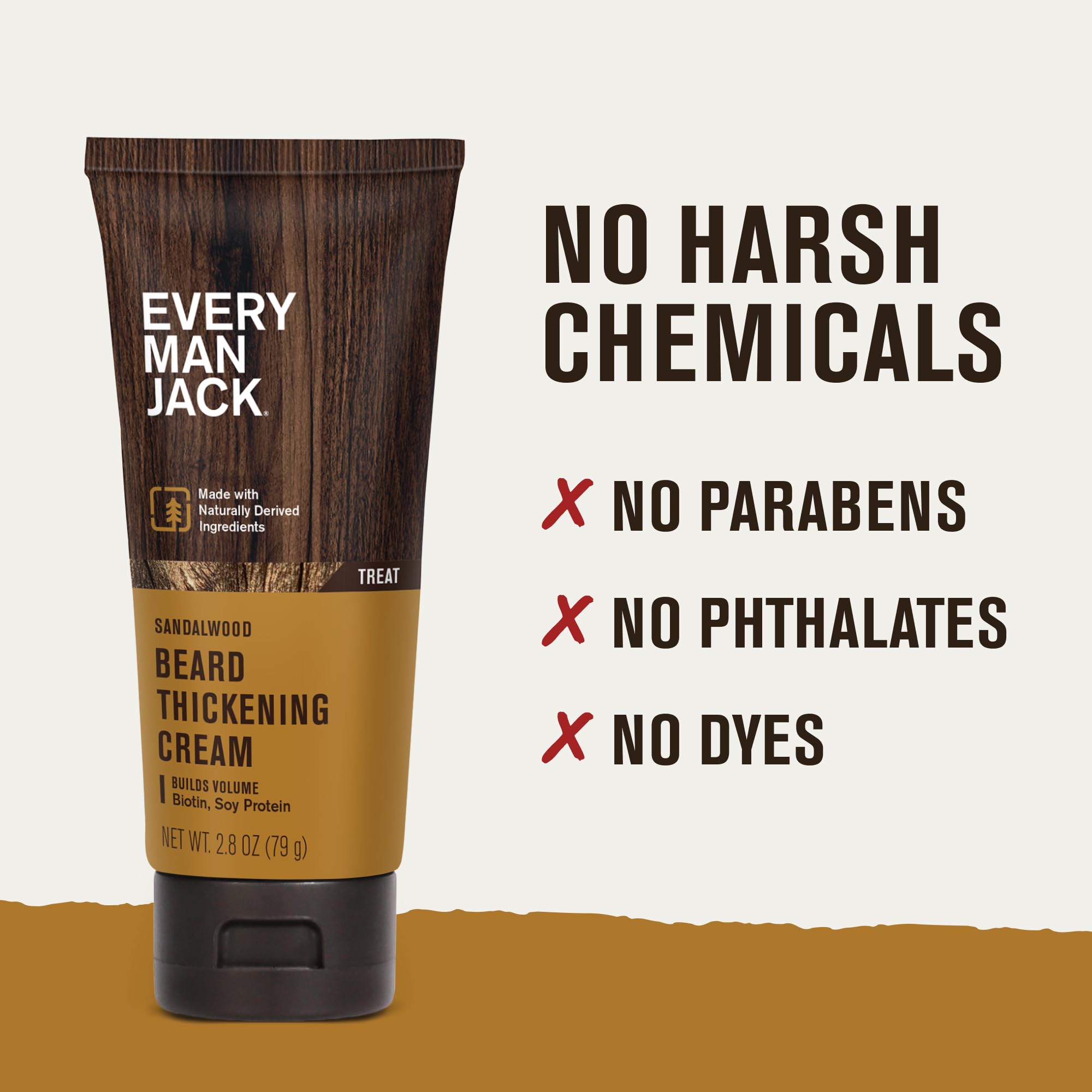 Every Man Jack sandalwood scent illustrated on product packaging