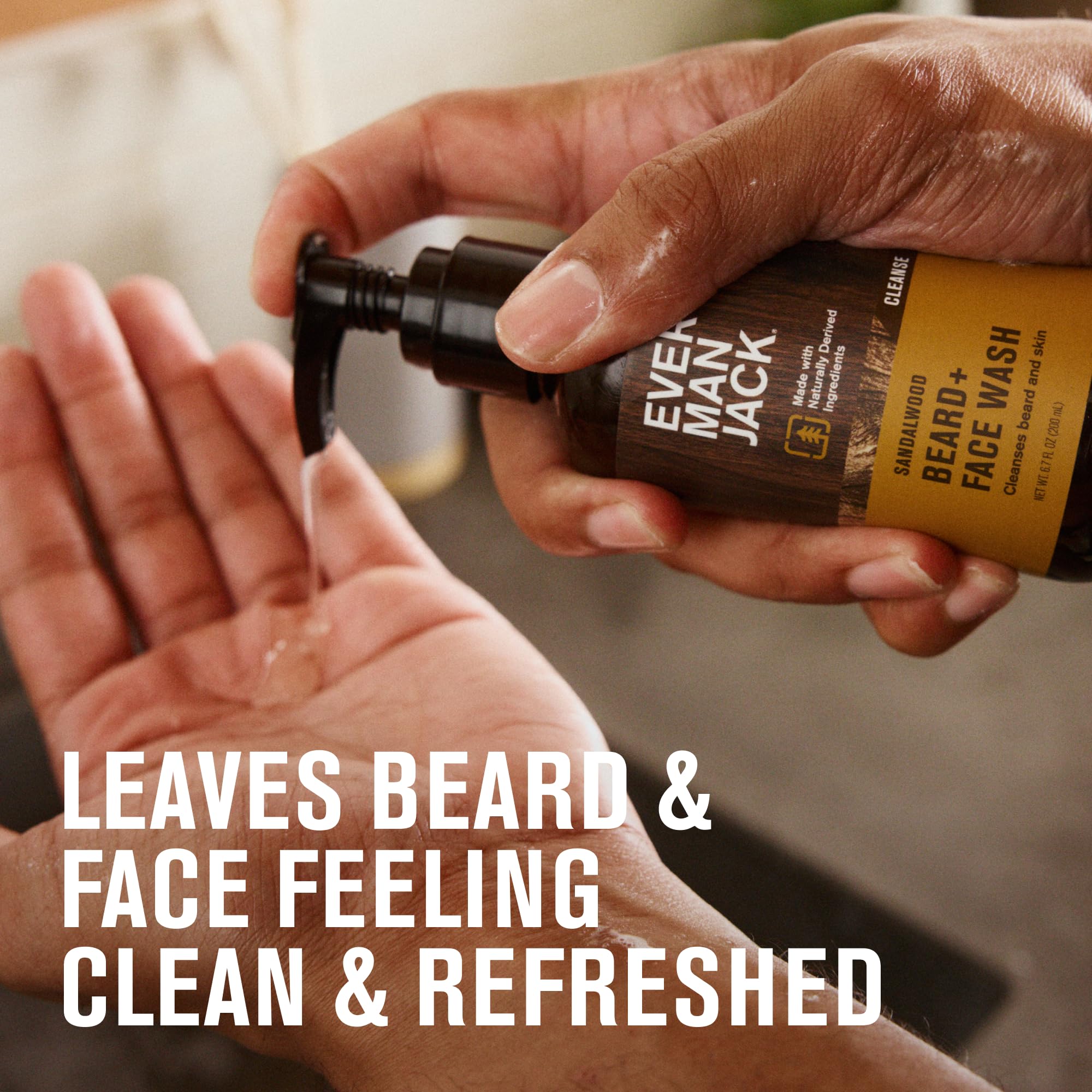 Every Man Jack beard wash coconut-ingredients close-up emphasizing natural cleansing.