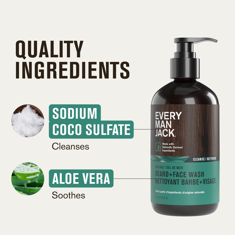Every Man Jack beard wash lather-closeup with smooth foam for skin.