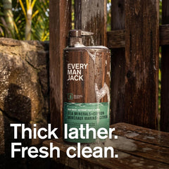 Every Man Jack body wash back label shows US-made production and B Corp certification