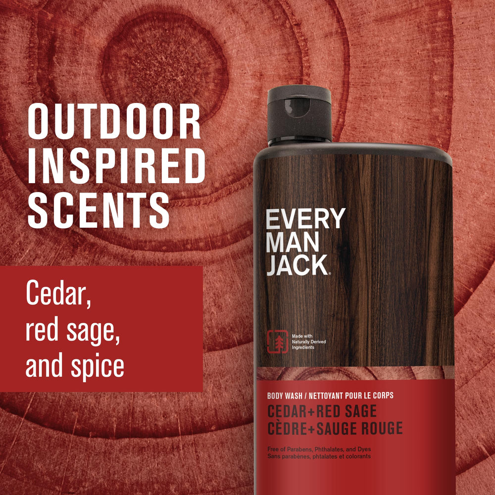 Every Man Jack body wash foam shows rich lather for shower.