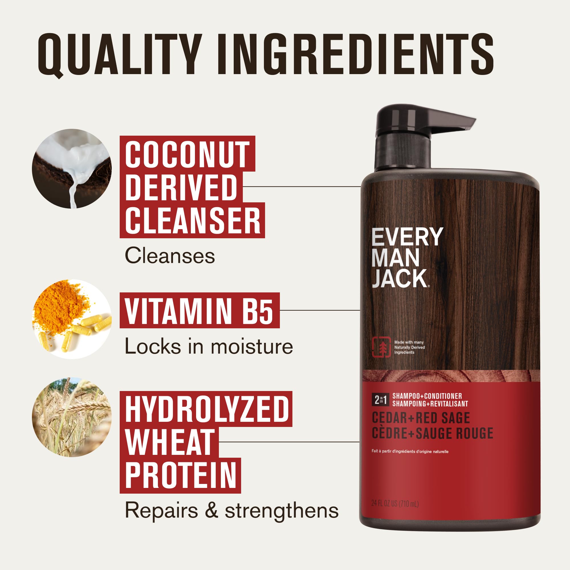 Every Man Jack, cabello-brillo-saludable, aroma cedro-salvia que acompaña todo el día.