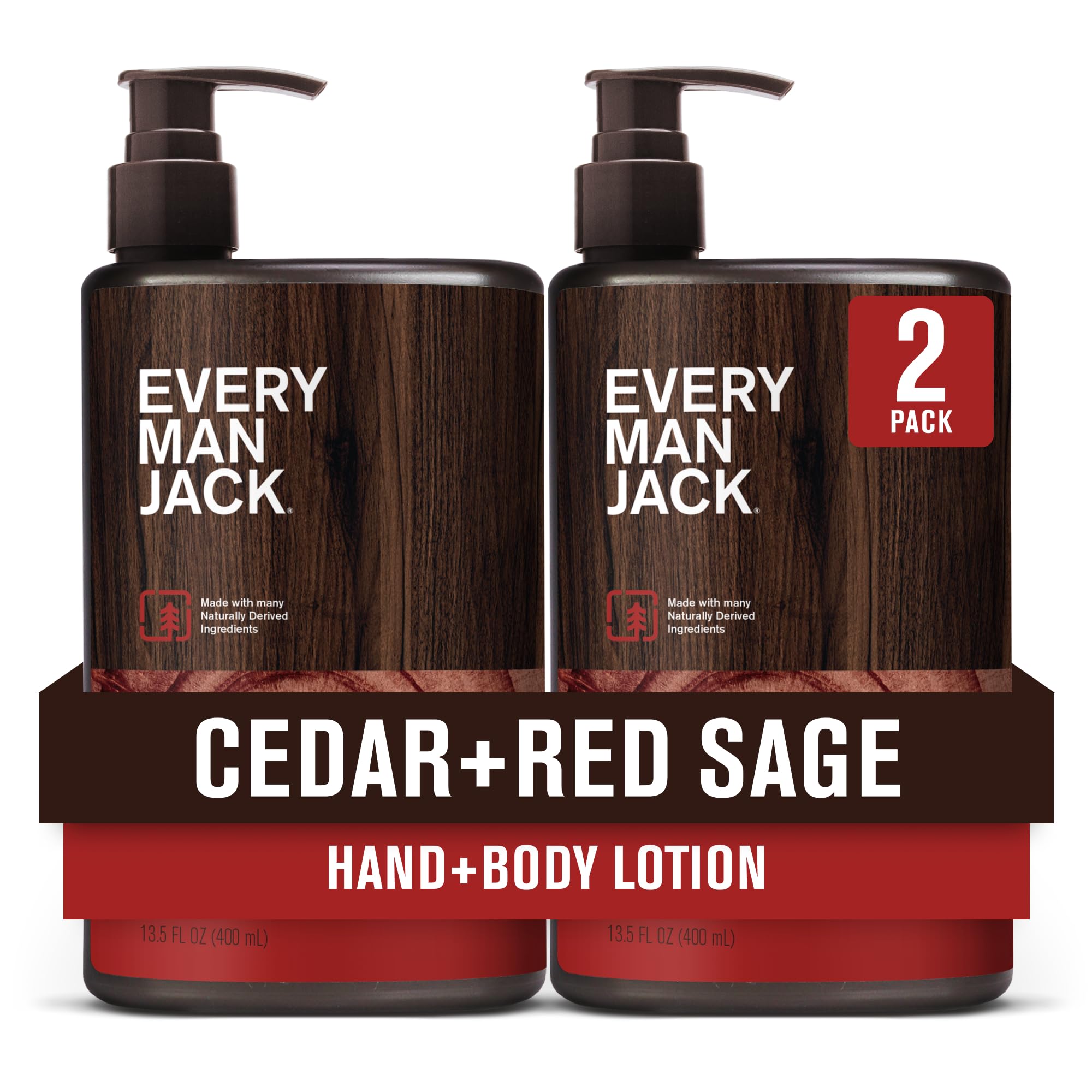 Every Man Jack Cedar + Red Sage lotion bottle front for lightweight hydration