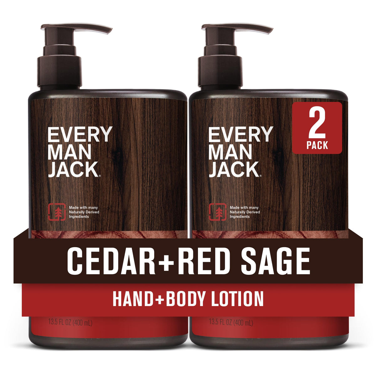 Every Man Jack Cedar + Red Sage lotion bottle front for lightweight hydration