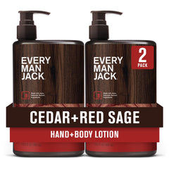 Every Man Jack Cedar + Red Sage lotion bottle front for lightweight hydration