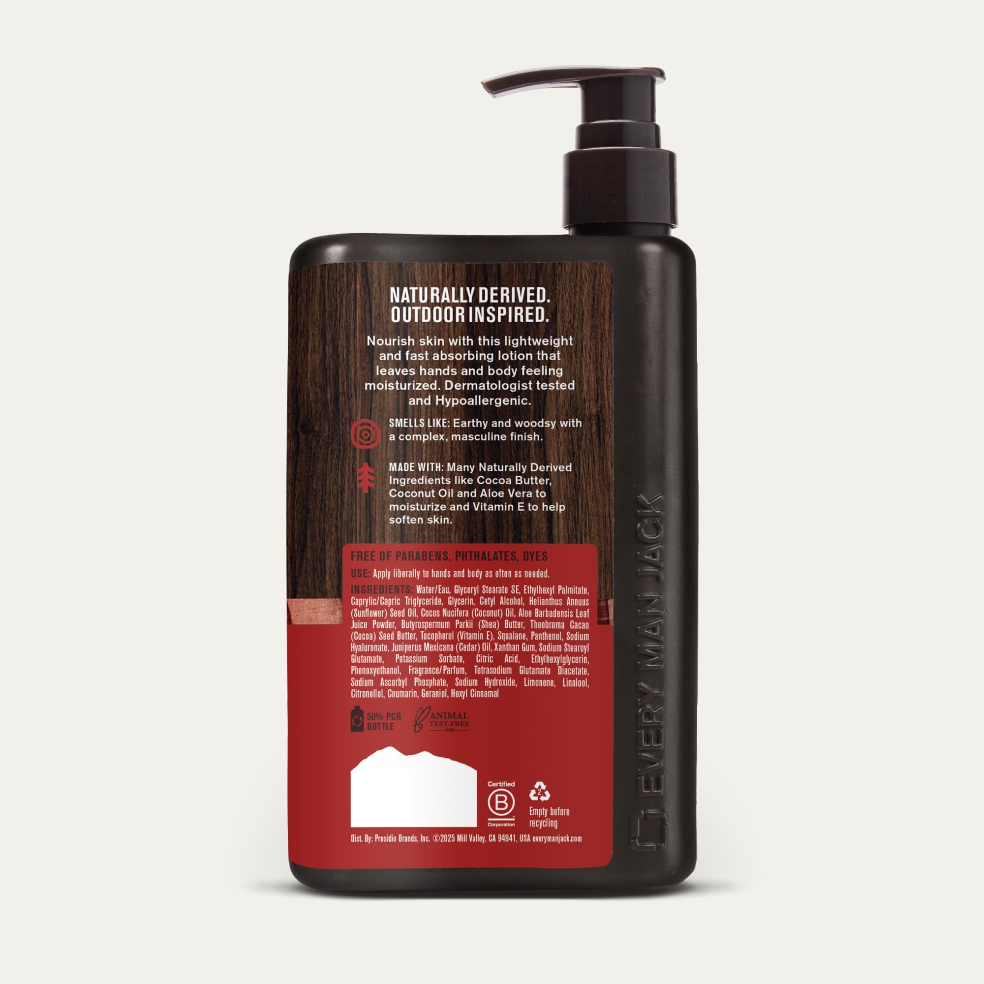 Scent impression of Every Man Jack Cedar + Red Sage lotion on label