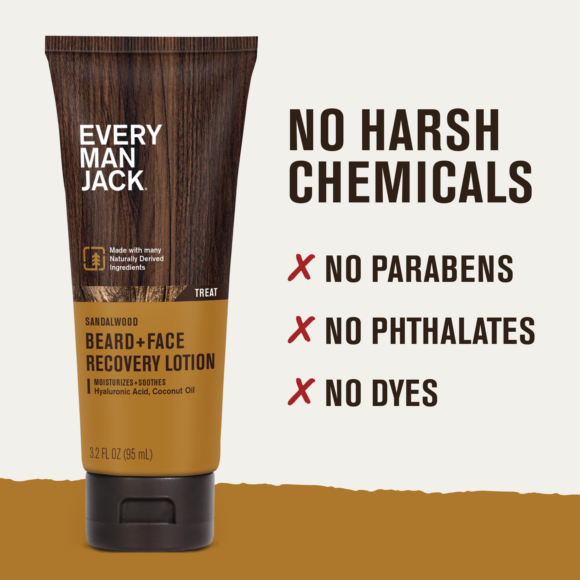 Daily beard care routine with lotion.