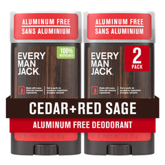 Every Man Jack Cedar + Red Sage en botella, protección duradera para piel sensible.