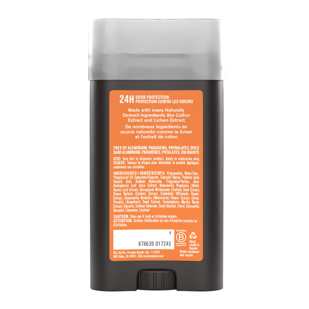 Every Man Jack desodorante con extracto de liquen, ayuda a mantener el olor bajo control.