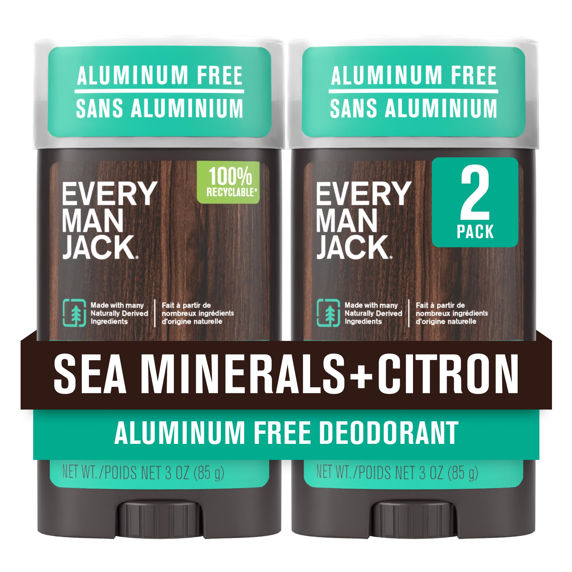 Every Man Jack desodorante para hombres con minerales marinos y limf3n, aroma fresco todo el deda
