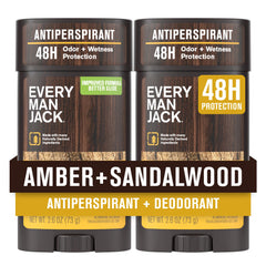 Every Man Jack Amber y Sandalwood: botella con fragancia duradera.