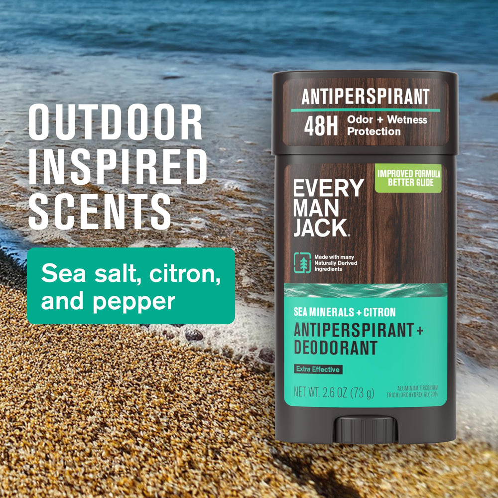 Every Man Jack Sea Minerals Citron, aplicación axila, deslizamiento suave y secado rápido