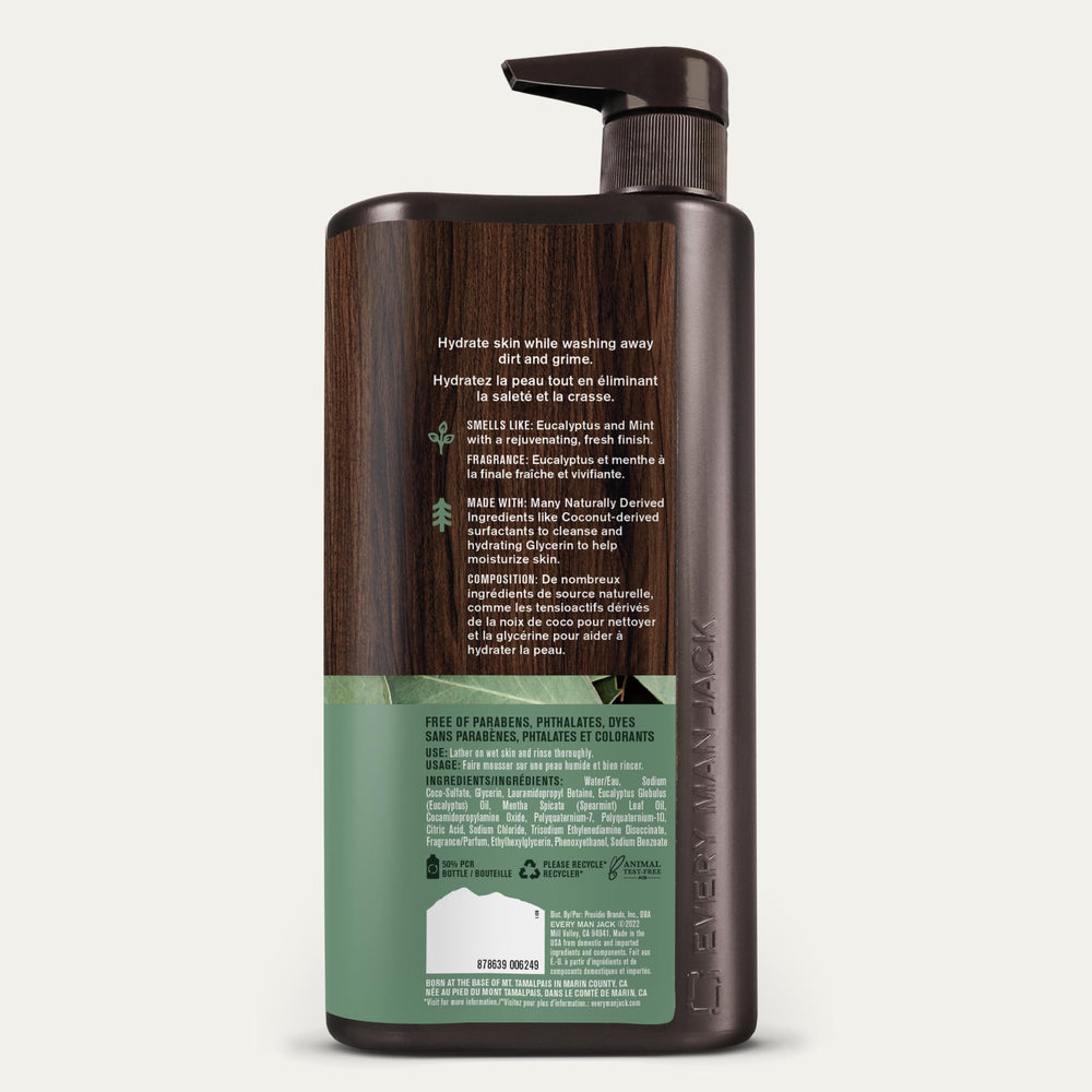 Every Man Jack Eucalyptus Mint moisturizing effect close-up on skin.