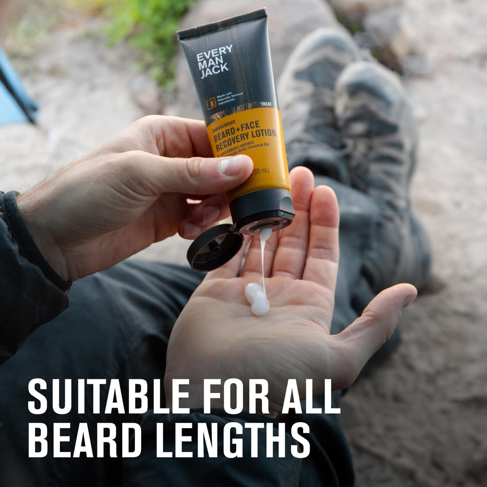 Hyaluronic acid moisturizes skin beneath the beard.