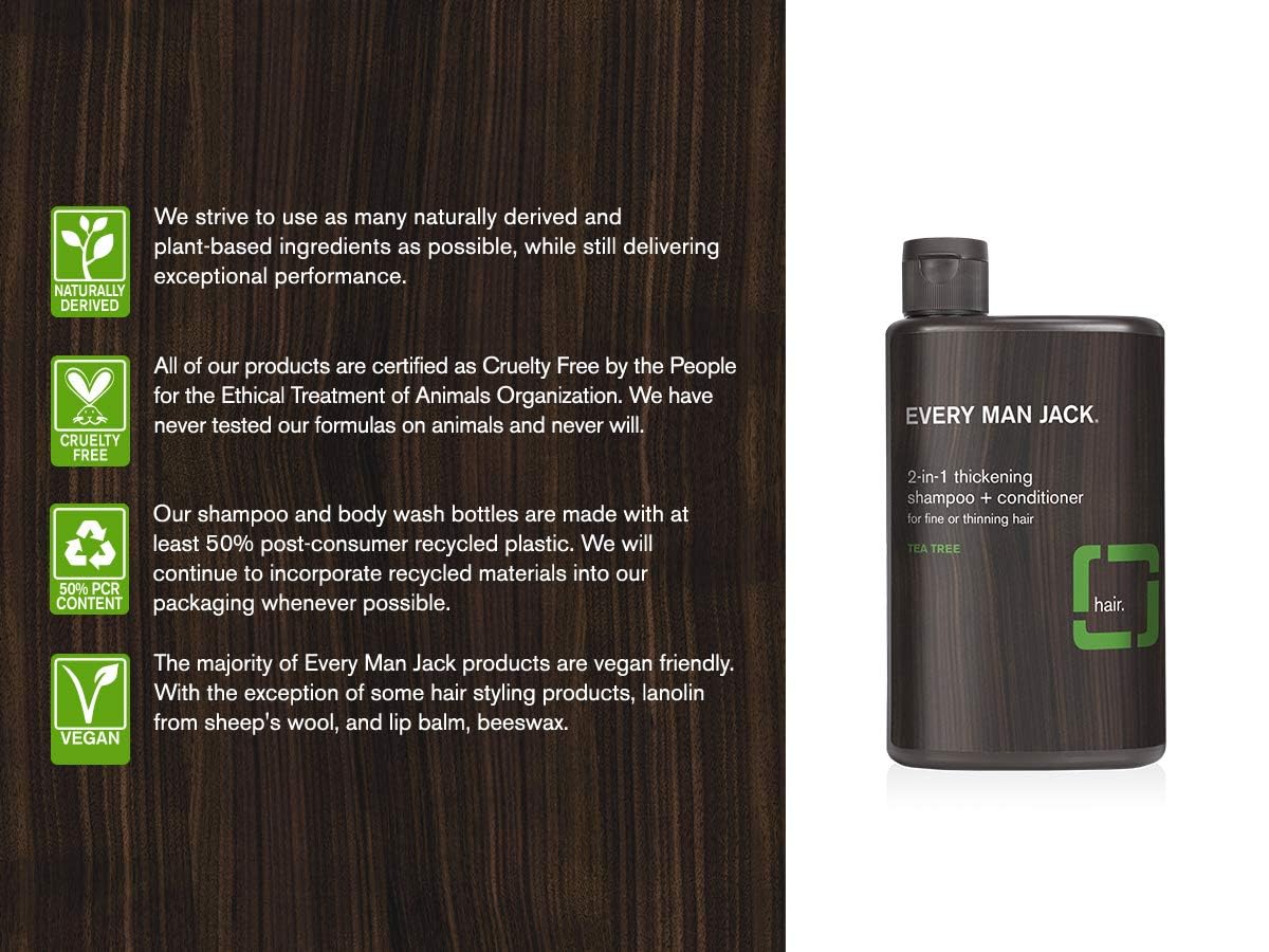Every Man Jack ingredients coconut aloe tea tree label highlights natural actives.