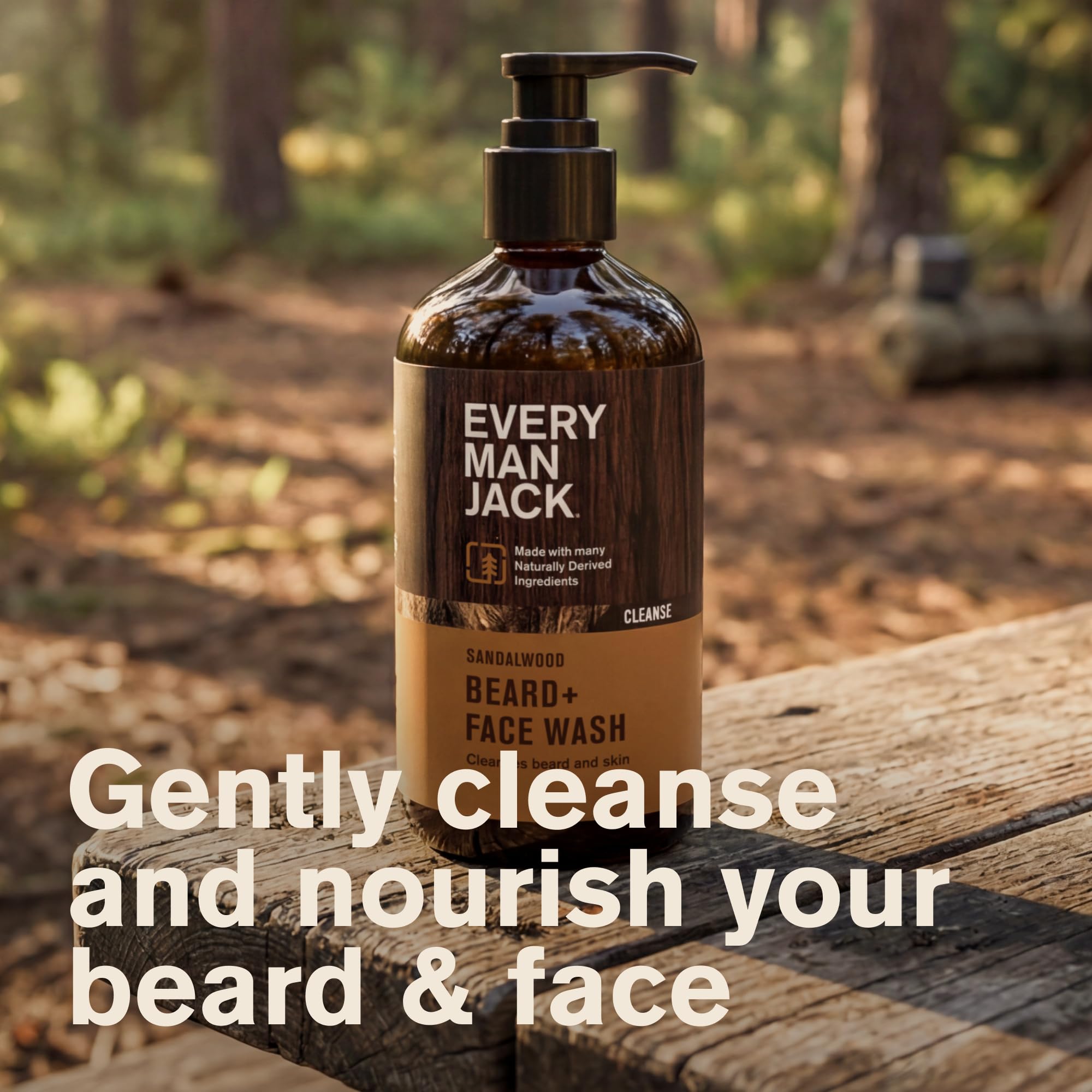 Etiqueta del Lavado para barba Sandalwood, detalle de marca