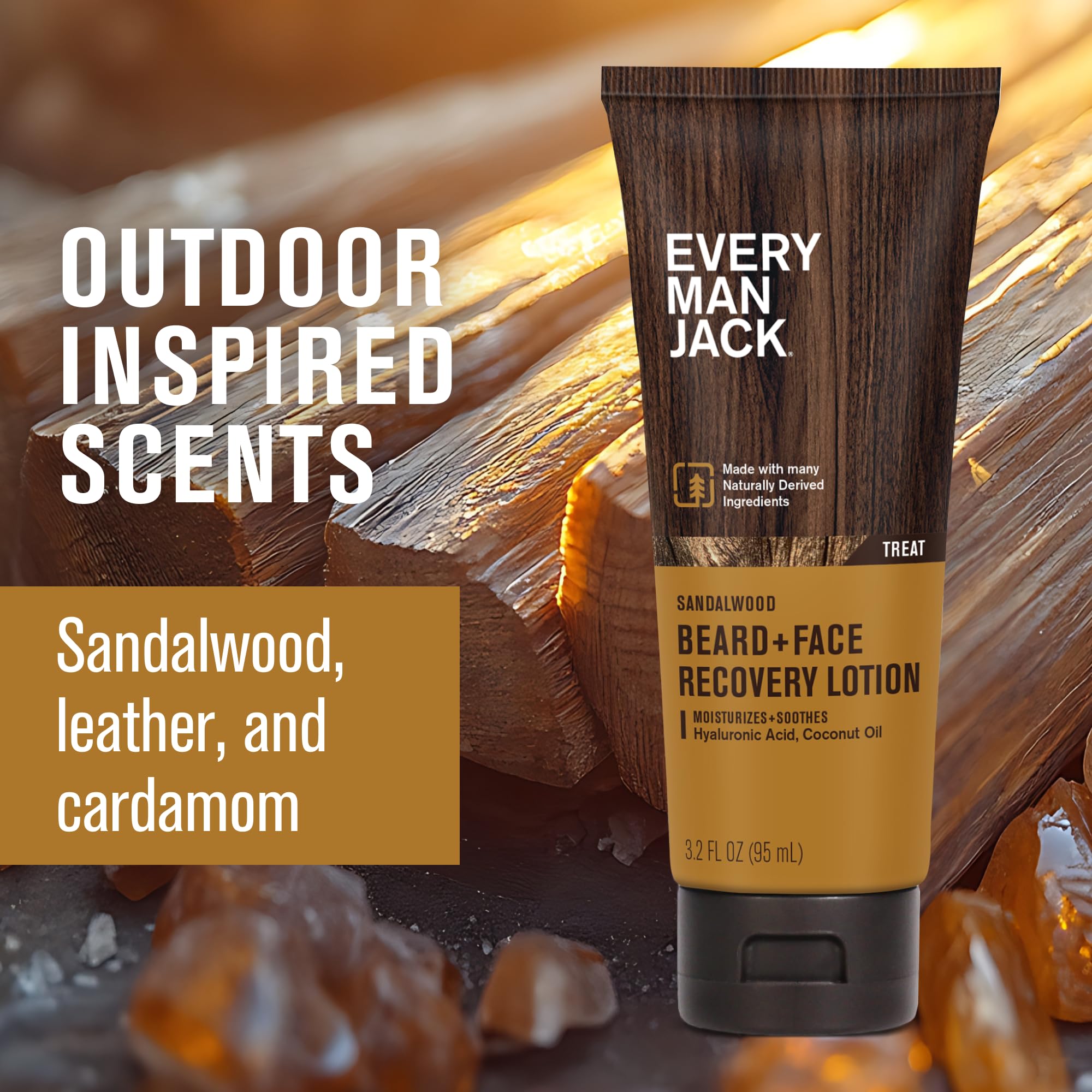 Every Man Jack light sandalwood scent bottle for daily moisturizing.