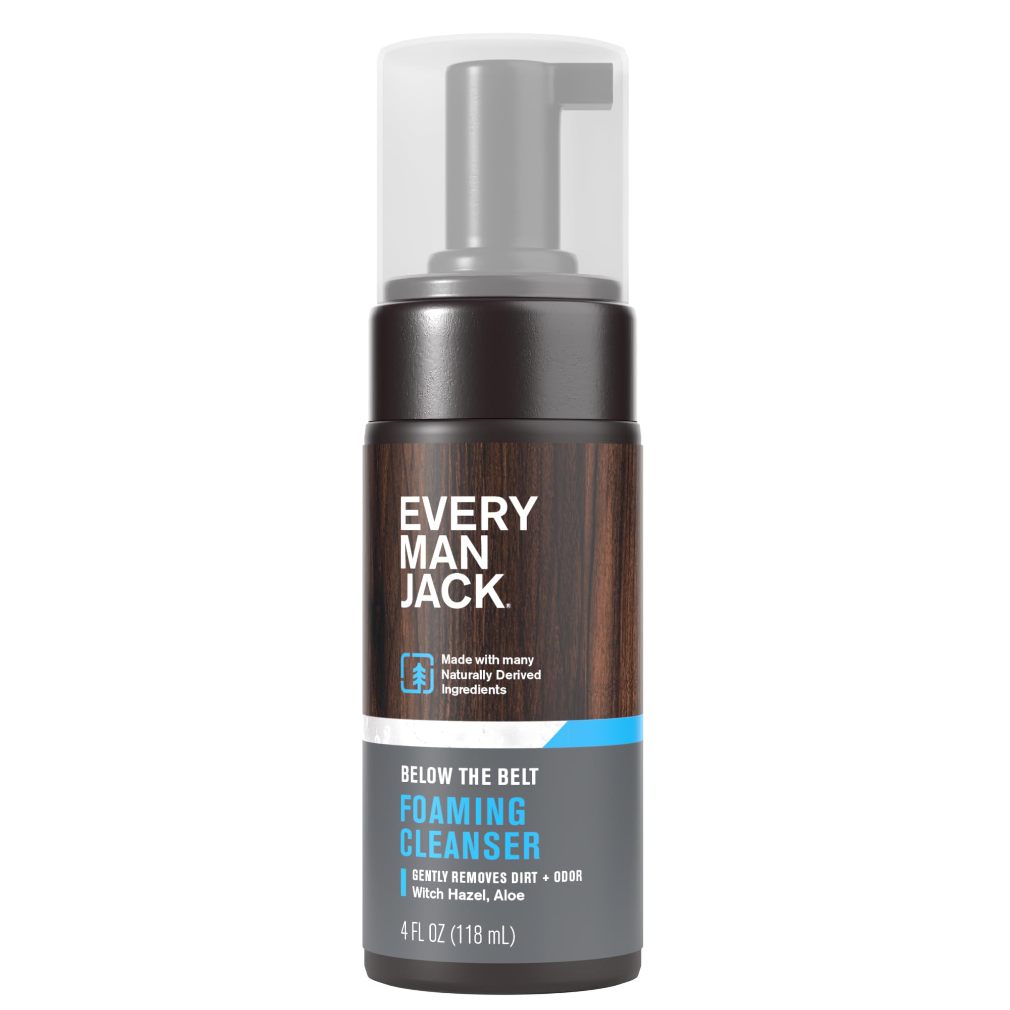 Every Man Jack limpiador espumoso genital: botella para limpieza diaria suave