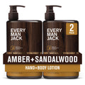 Every Man Jack Amber + Sandalwood Hand & Body Lotion – Hypoallergenic, Dermatologist Tested, 2 x 13.5oz