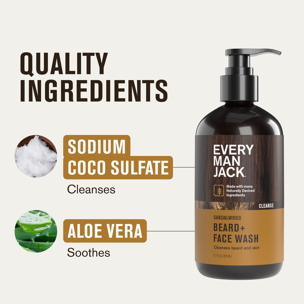 Every Man Jack wash uses aloe and coconut to nourish during cleansing.
