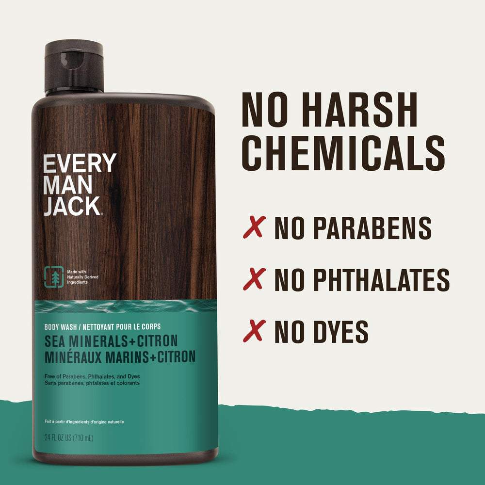 Every Man Jack Nourishing Sea Minerals Citron bathroom scene for routine skincare.