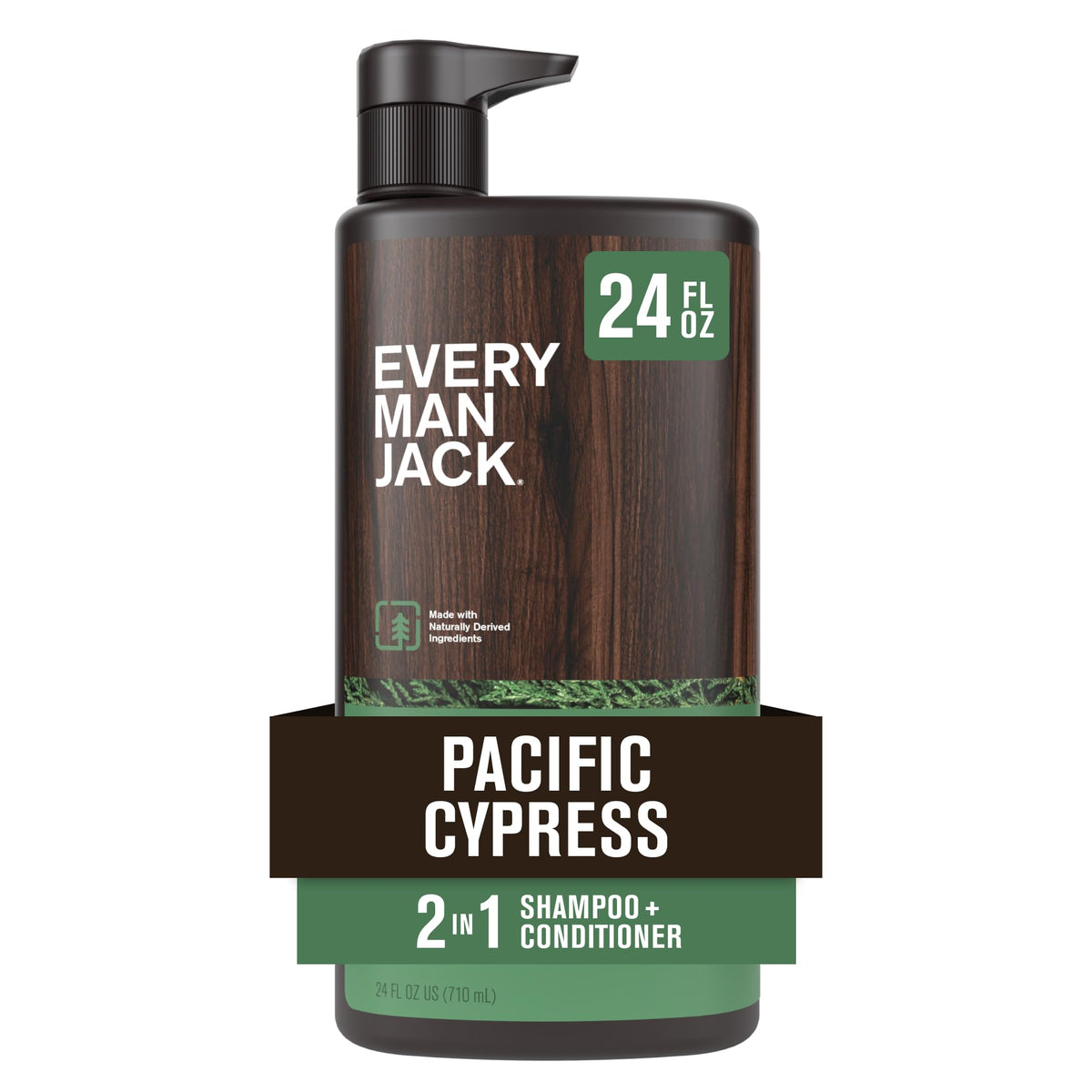 Every Man Jack Pacific Cypress 2-in-1 bottle for easy daily cleansing and conditioning