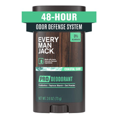 Every Man Jack Pro Deodorant Coastal Surf bottle showing fresh scent and long-lasting protection.
