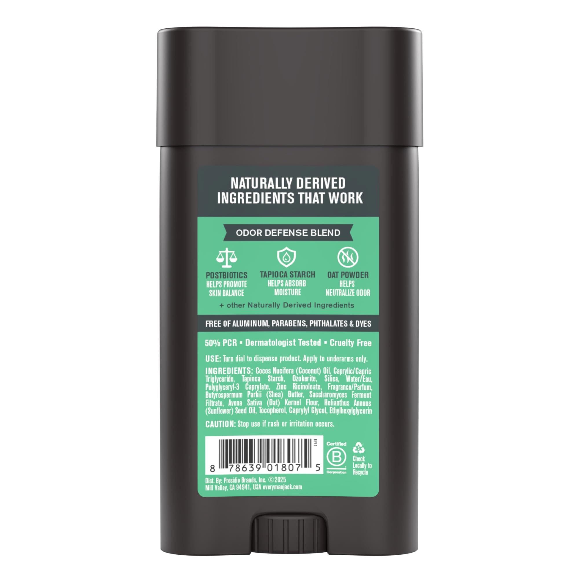 Every Man Jack Pro Deodorant Coastal Surf packaging communicates coastal scent idea.