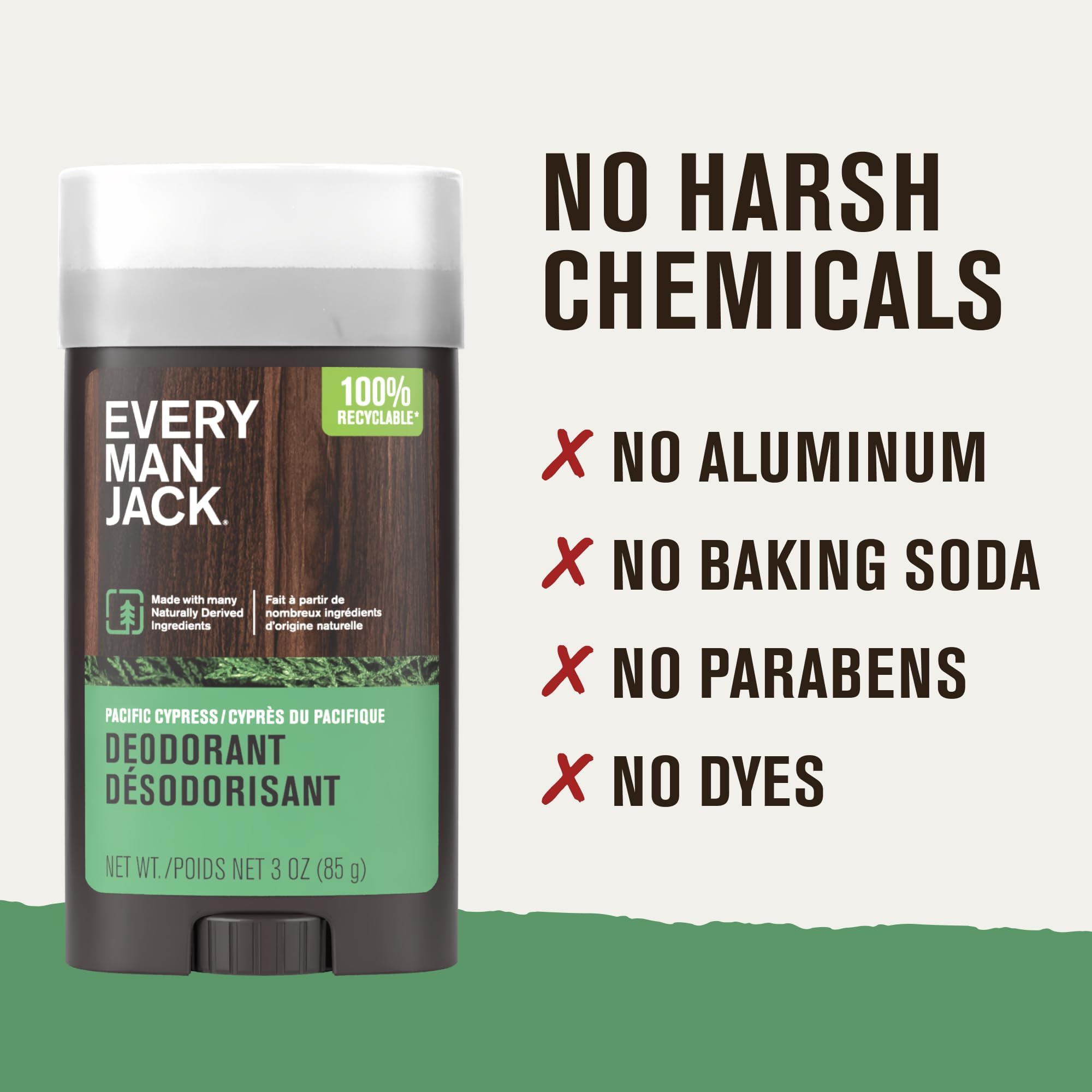 Propanodiol derivado del maíz en Every Man Jack para cuidado de la piel.