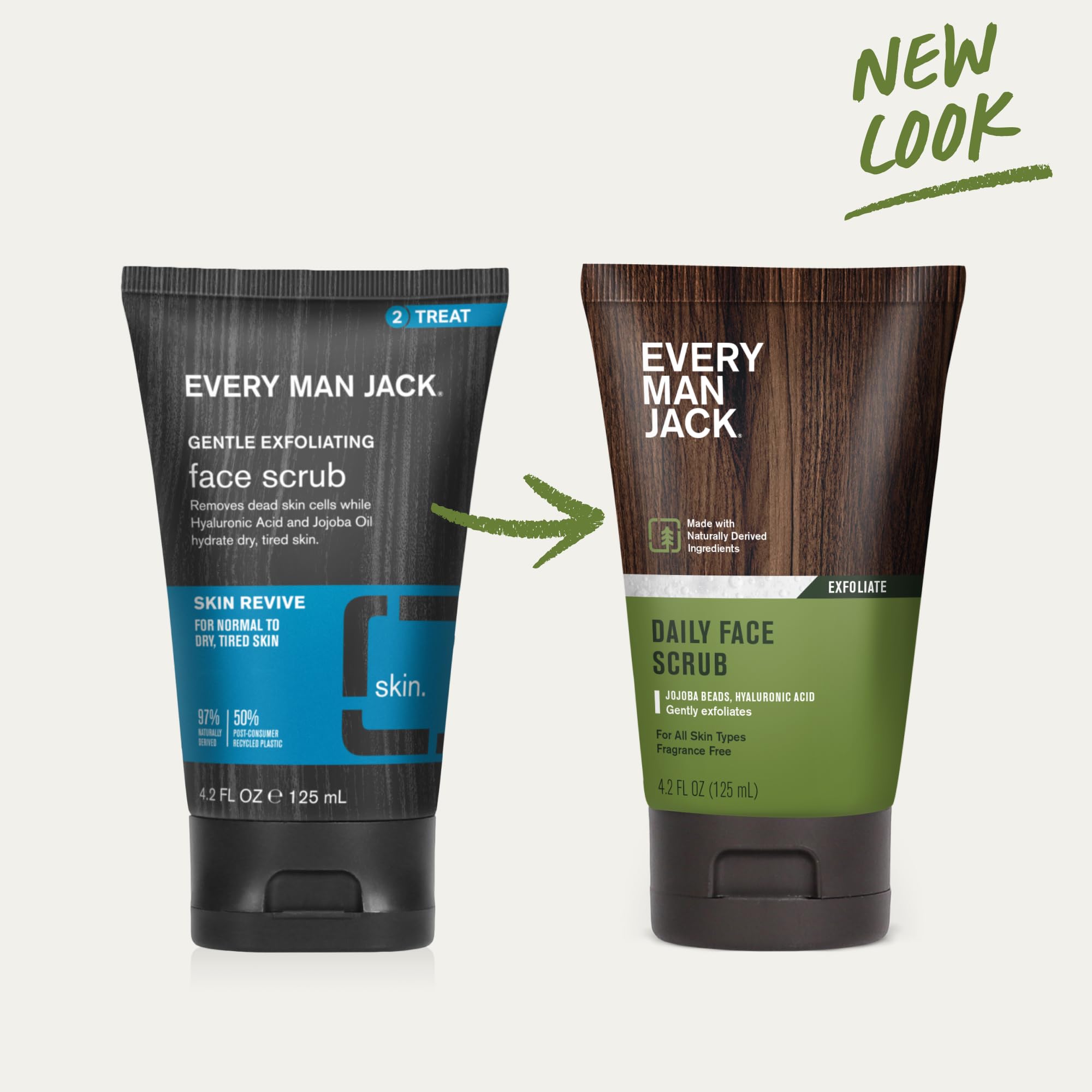 Every Man Jack rutina de rostro en tres pasos para piel revitalizada.