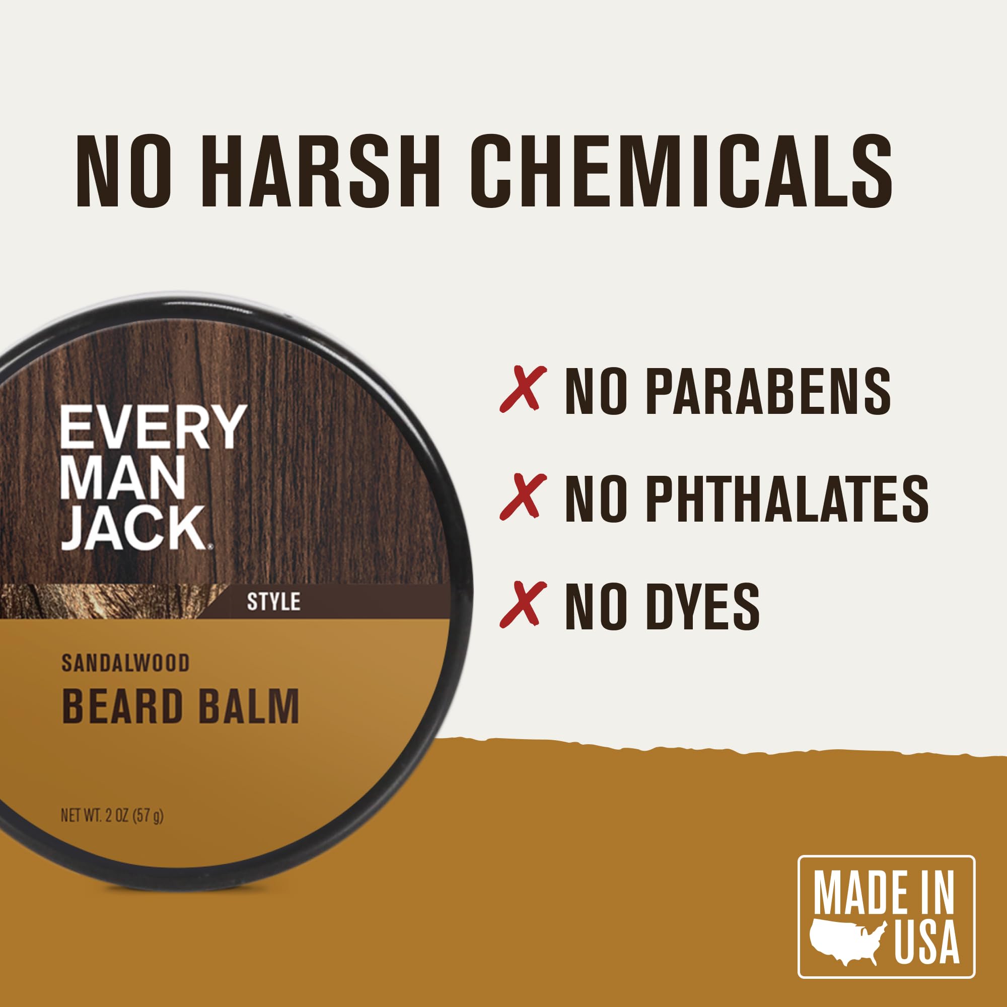 Every Man Jack Sandalwood Balm is being applied for easy daily styling