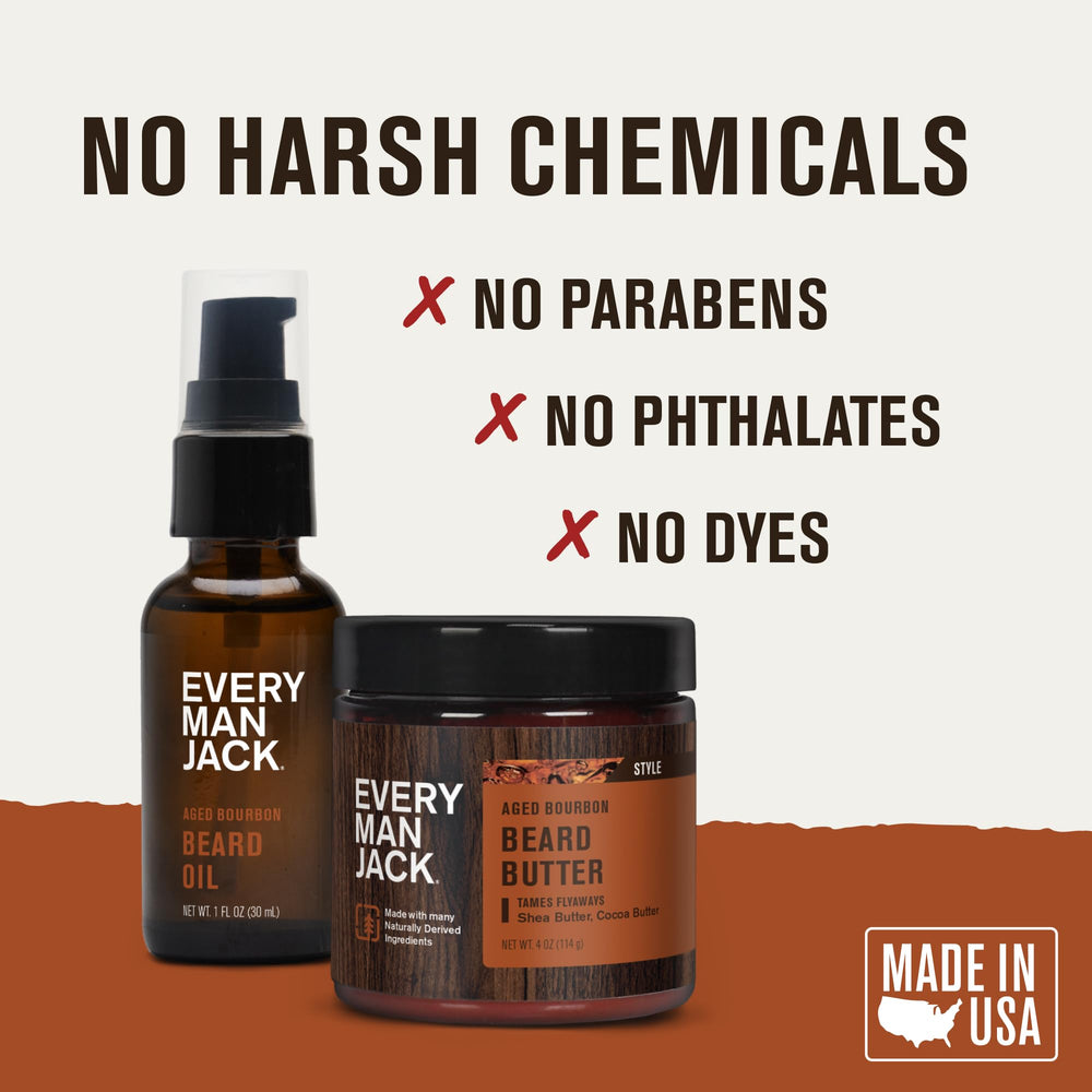 Every Man Jack bourbon amber vanilla scent profile enhances presence.