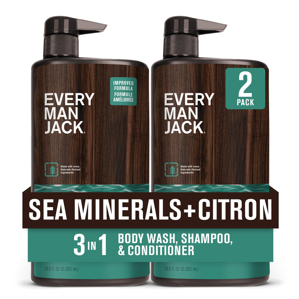 Every Man Jack Sea Minerals Citron bottle displaying the hydrating 3-in-1 wash.