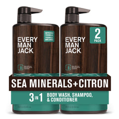 Every Man Jack Sea Minerals Citron bottle displaying the hydrating 3-in-1 wash.