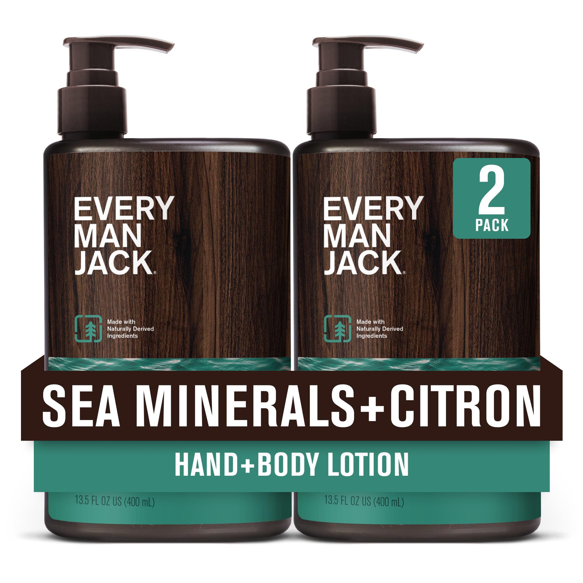 Every Man Jack Sea Minerals + Citron lotion bottle showing ocean-inspired hydration.