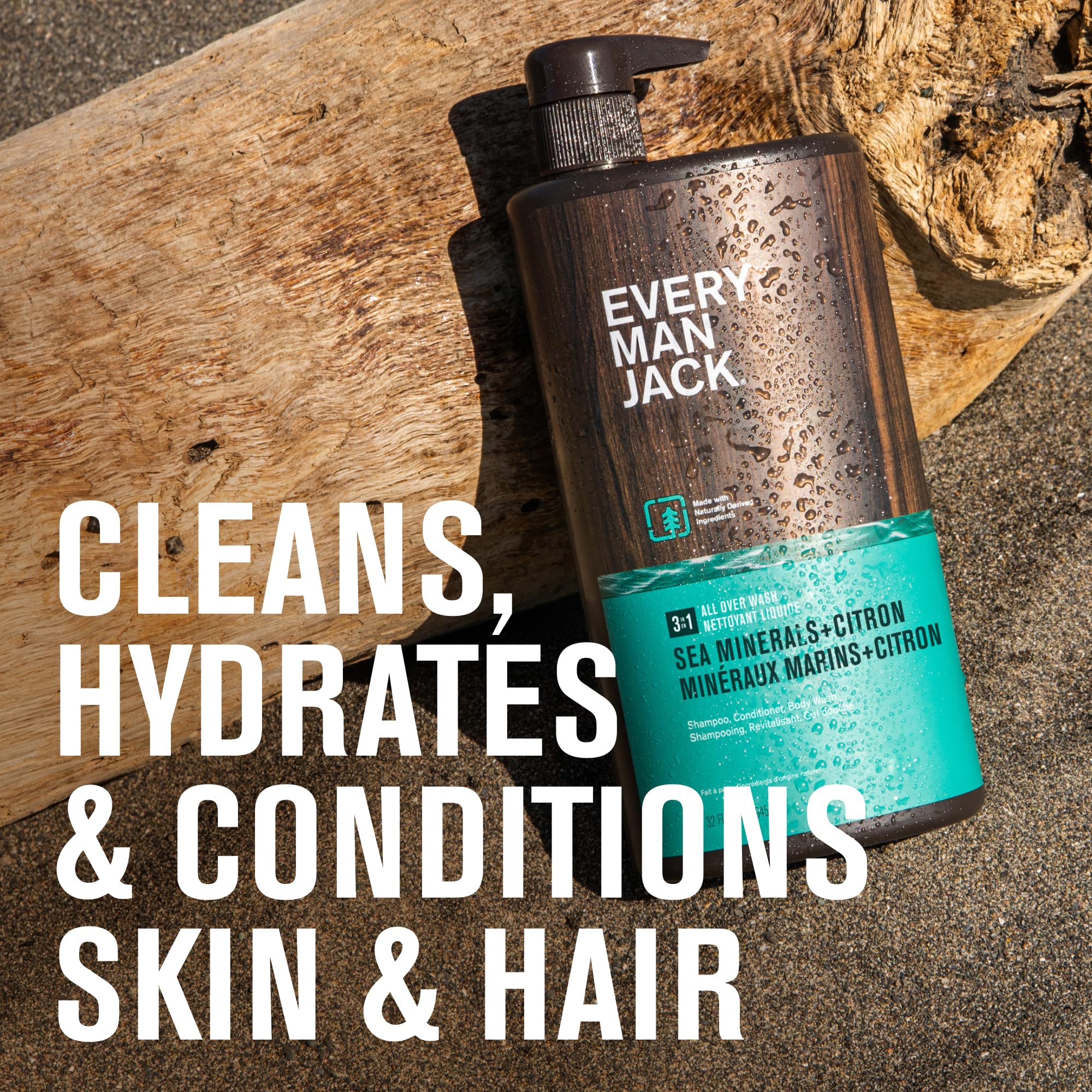 Every Man Jack Sea Minerals Citron pump for easy one-pump cleansing.