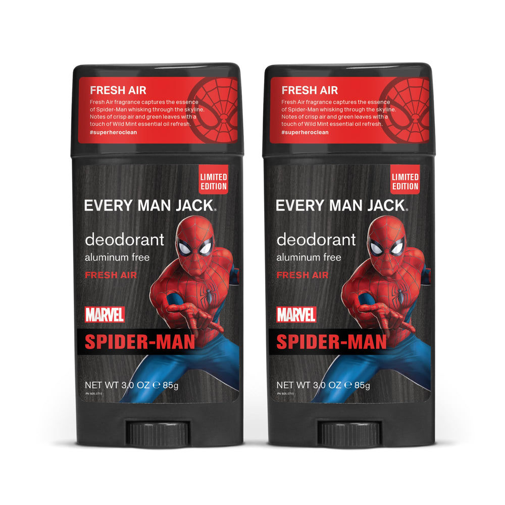 Desodorante Spider-Man de Every Man Jack en caja dúo para uso diario