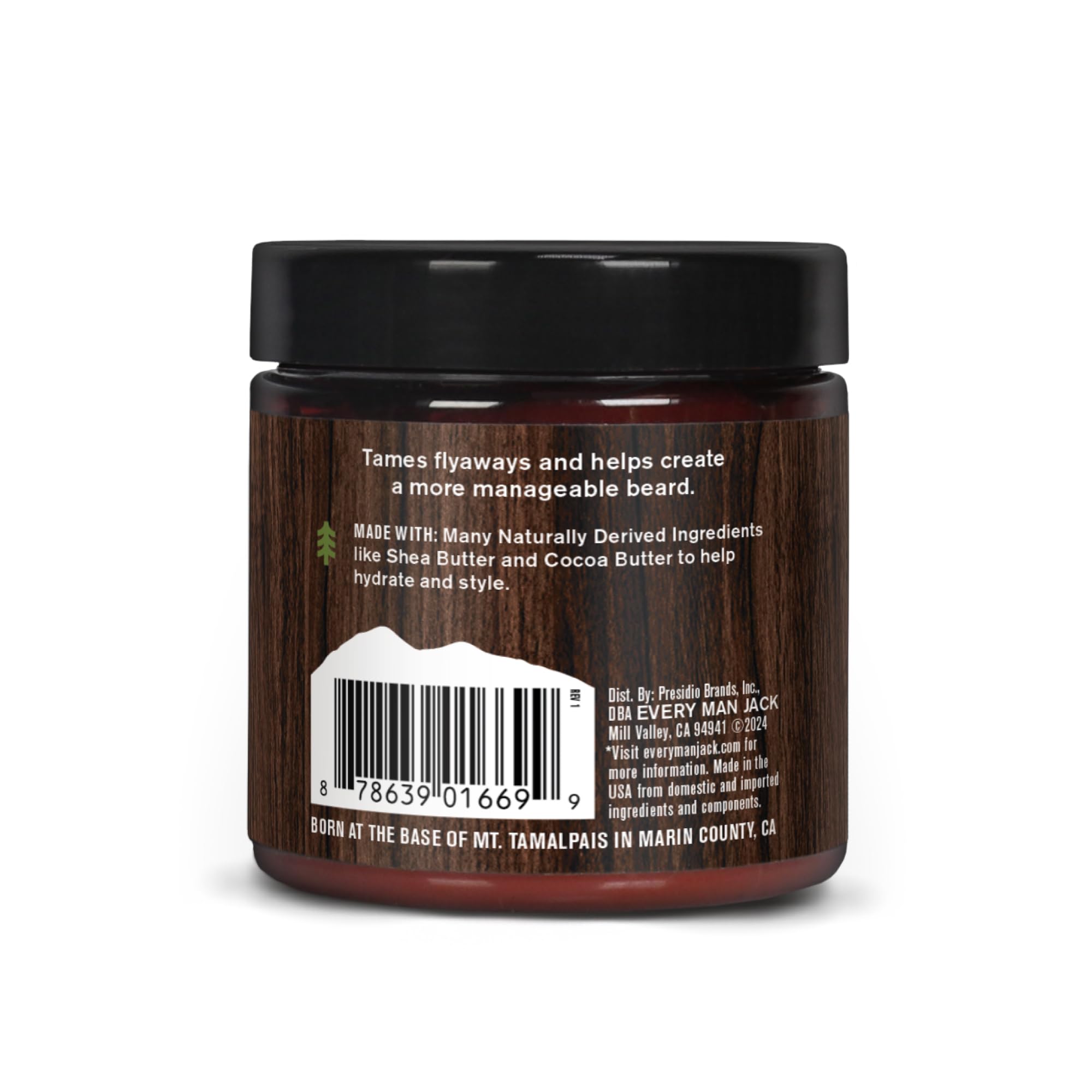 Every Man Jack unscented beard butter US-made bottle reinforces quality craft